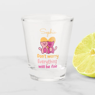Verre A Shot Joli couple de chats 