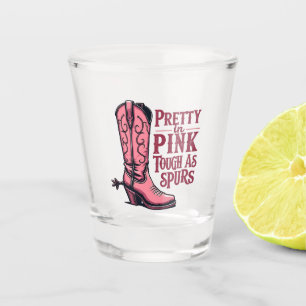 Verre A Shot Joli en rose dur comme Spurs Cowgirl Boot Western