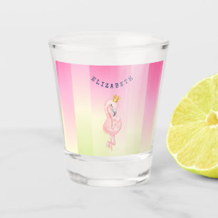 Verre A Shot Joli Flamant Rose Dégradé Rayé