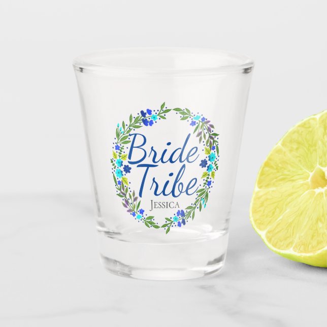 Verre A Shot Jolie tribu d'épouses florales personnalisées (Devant)