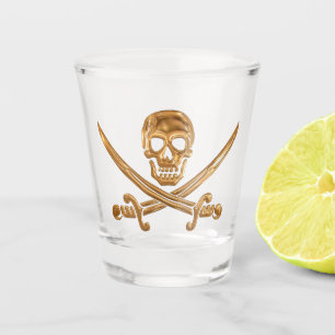 Verre A Shot Jolly roger d'or