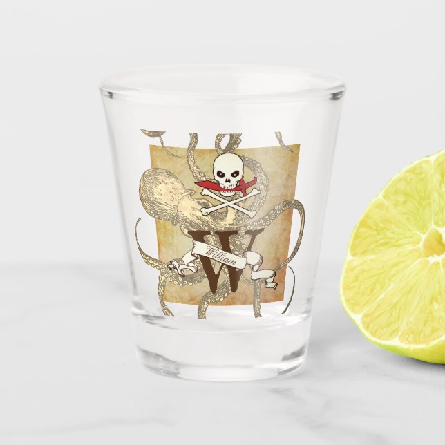 Verre A Shot Jolly roger Monogramme initial (Devant)