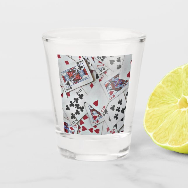 Verre A Shot Jouer aux cartes Poker Games Queen King (Devant)