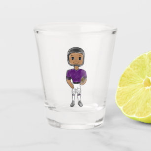 Verre A Shot joueur de football vintage rétro violet noir simpl