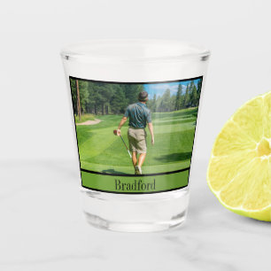 Verre A Shot Joueurs de Golfer Photo et nom papa grand-père etc