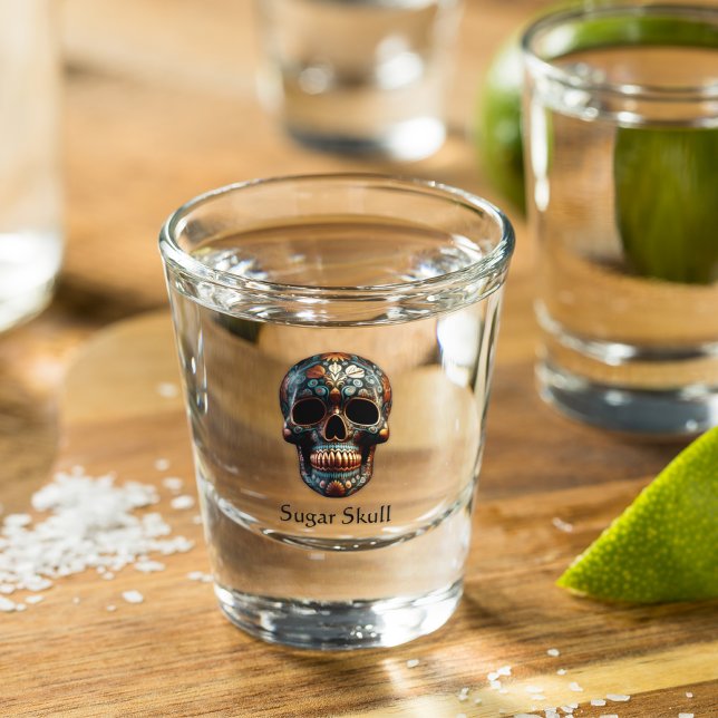Verre A Shot Jour 3D du crâne mort, personnalisé (Créateur téléchargé)