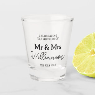 Verre A Shot Jour De Mariage M. Et Mme Nom
