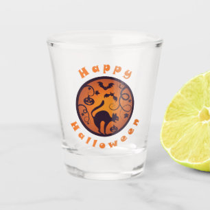 Verre A Shot Joyeuse lanterne d'Halloween araignées et chauves-