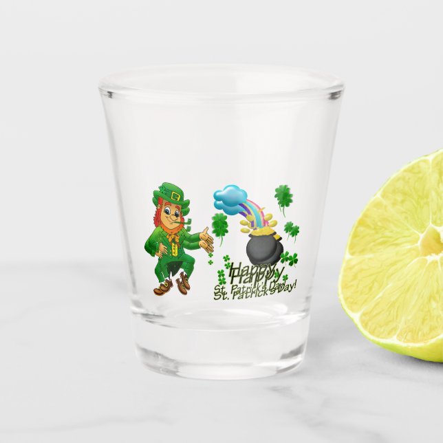 Verre A Shot Joyeuse Saint-Patrick Lutins Arc-en-ciel  (Devant)