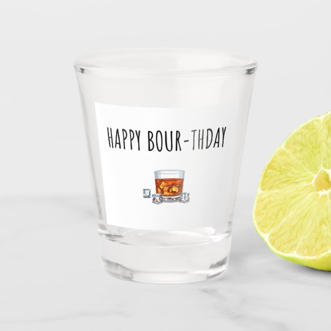 Verre A Shot Joyeux anniversaire pour Bourbon Lover  (Devant)