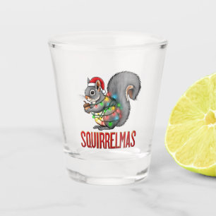 Verre A Shot Joyeux Écureuil Noël Drôle de Vacances de Noël d'É