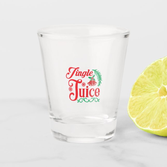 Verre A Shot Joyeux Joyeux Jus de Jingle Joyeux (Devant)