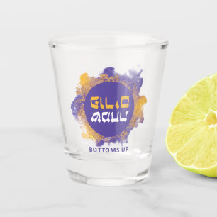 Verre A Shot  Joyeux Purim Funny Purple Splash SHOT VERRE