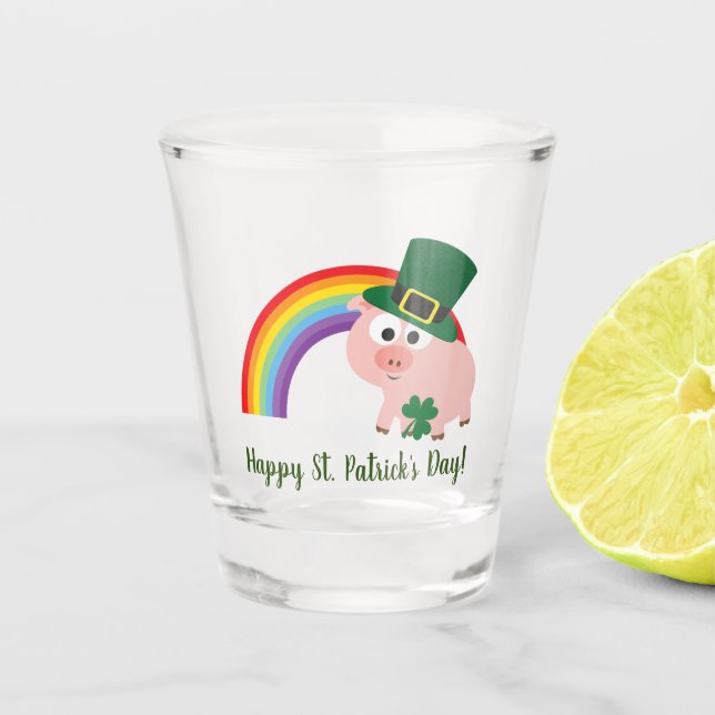 Verre A Shot Joyeux St. Patrick's Day Cute Leprechaun (Devant)