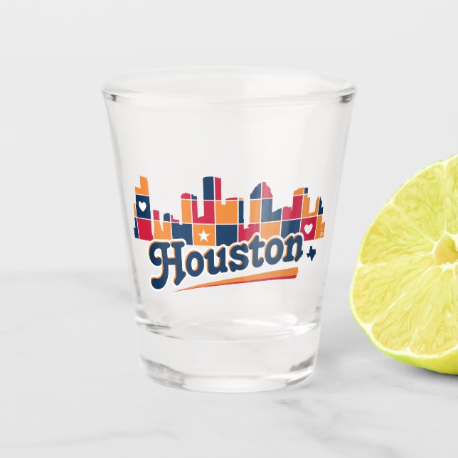 Verre A Shot Jumelage Skyline de Houston (Devant)