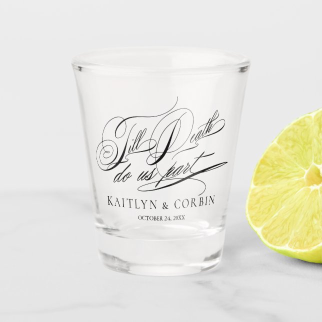 Verre A Shot Jusqu'à la mort Élégant Mariage Goth (Devant)
