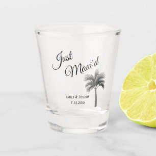 Verre A Shot Juste faveur de mariage de palmier de plage de