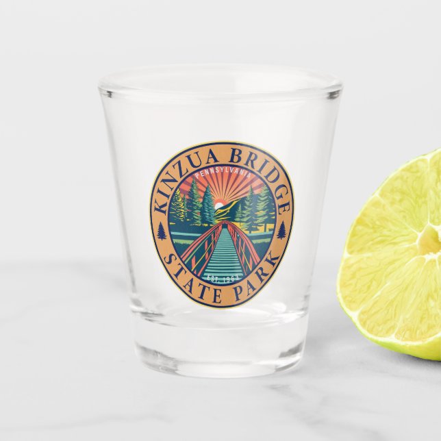 Verre A Shot Kinzua Bridge State Park Pennsylvania Retro Badge (Devant)