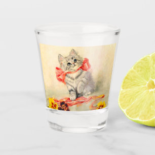 Verre A Shot Kitten avec ruban rouge