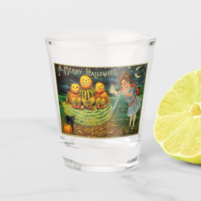 Verre A Shot La brasse de la jeune sorcière : Hommes Citrouille (Devant)