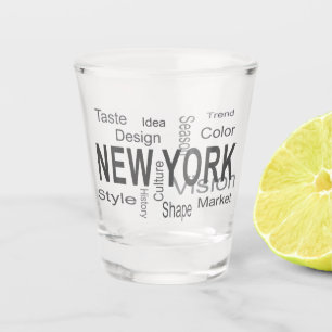 Verre A Shot La Grande ville de New York (typographie)