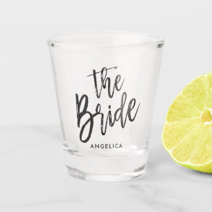 Verre A Shot La Mariée  Style de script noir
