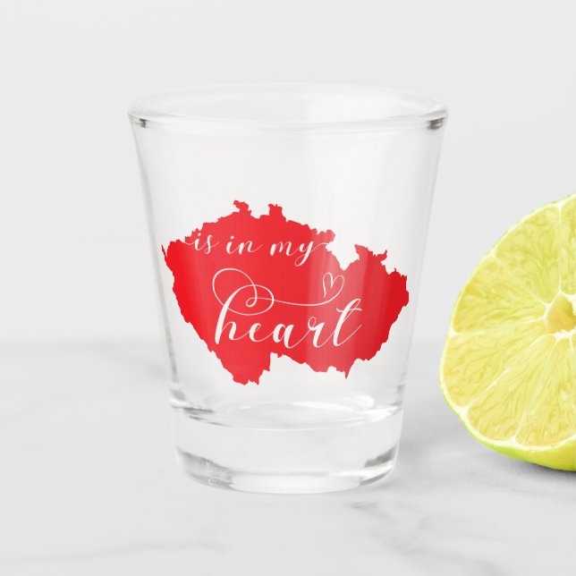 Verre A Shot La République Tchèque Est Dans Mon Coeur (Devant)