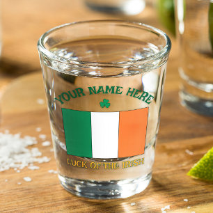 Verre A Shot La Saint-Patrick Irlande Drapeau Nom personnalisé