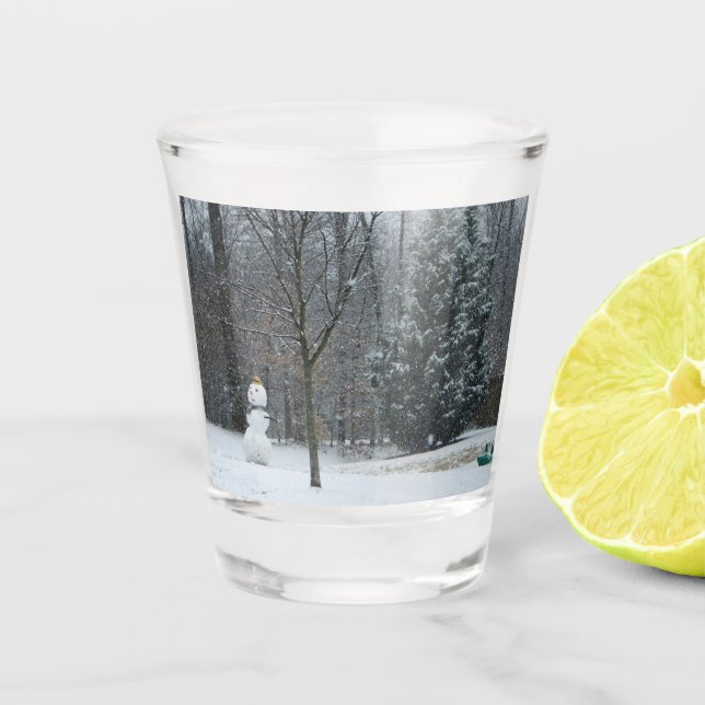 Verre A Shot La scène de neige hivernale du voisin (Devant)