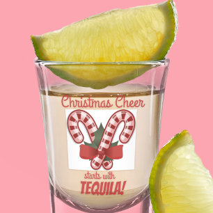 Verre A Shot La Soirée De Noël Commence Avec Tequila Funny Holi