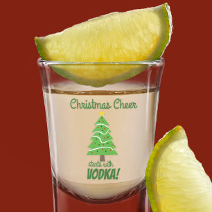 Verre A Shot La Soirée De Noël Commence Avec Vodka Funny Holida