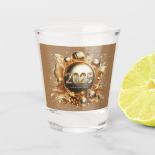 Verre A Shot La typographie d'or bonne année 2025