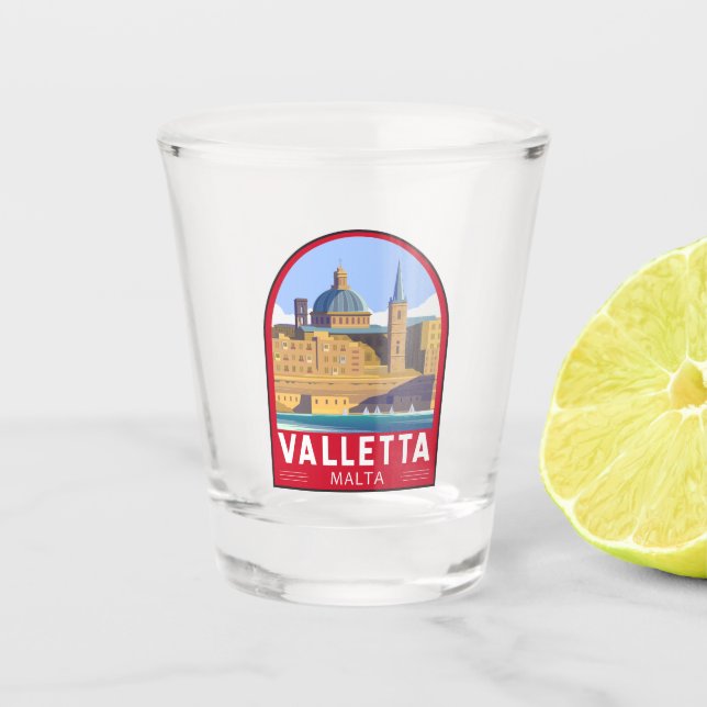 Verre A Shot La Valette Malte Voyage Art Vintage (Devant)