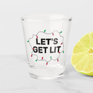 Verre A Shot Laissons Lit Drôle Citation Fête de Noël