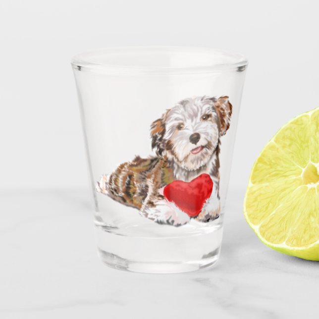Verre A Shot L'amour des chiots (Devant)