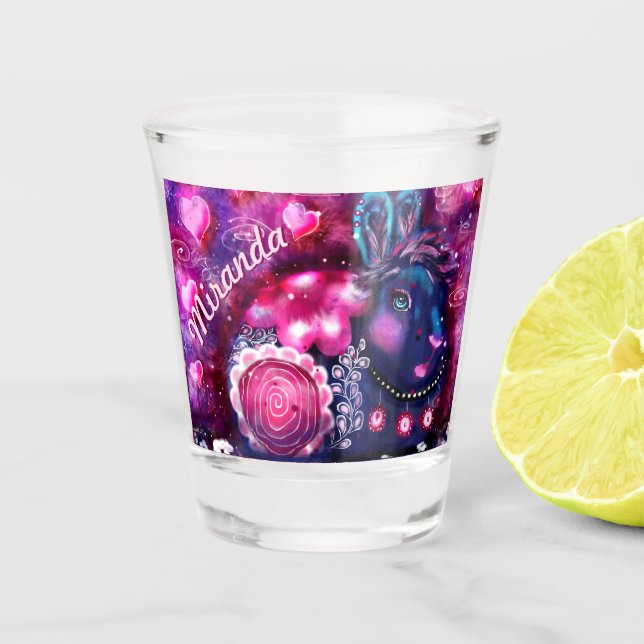 Verre A Shot Lapin Whimsical 'Lapin Glamour' Rose Violet (Devant)