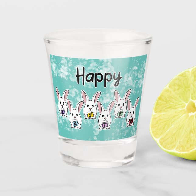 Verre A Shot Lapins de Pâques en forme d'oeuf (Devant)