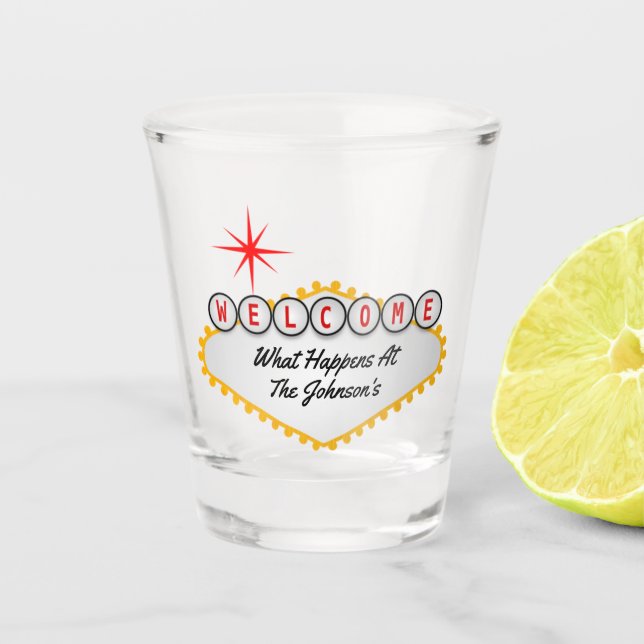 Verre A Shot Las Vegas Affiche de bienvenue votre texte (Devant)