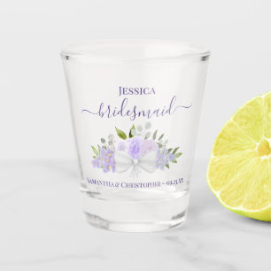 Verre A Shot Lavender Boho Floral Élégant Mariage Bridesmaid