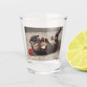 Verre A Shot Le berceau de chat, un chat qui joue à la balle de