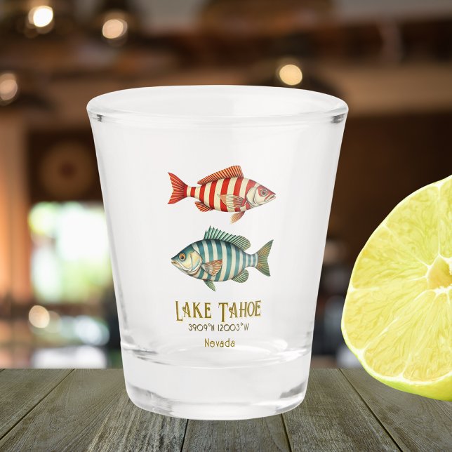 Verre A Shot Le lac Tahoe Nevada, poisson de Californie (Créateur téléchargé)