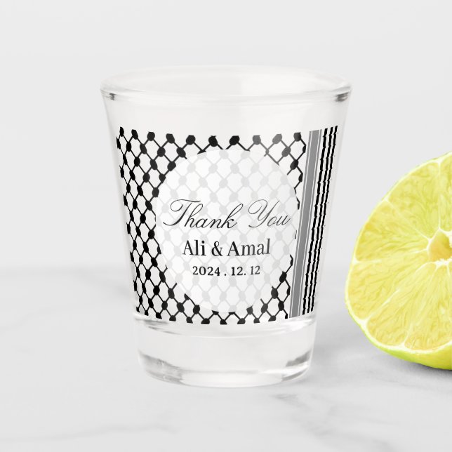 Verre A Shot Le Palestinien Hatta Keffiyeh Merci : Un mariage p (Devant)