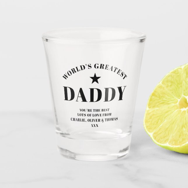 Verre A Shot Le plus grand noir DADDY du monde personnalisé (Devant)
