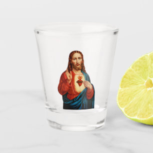 Verre A Shot Le Portrait d'Art Fin du Sacré-Cœur de Jésus