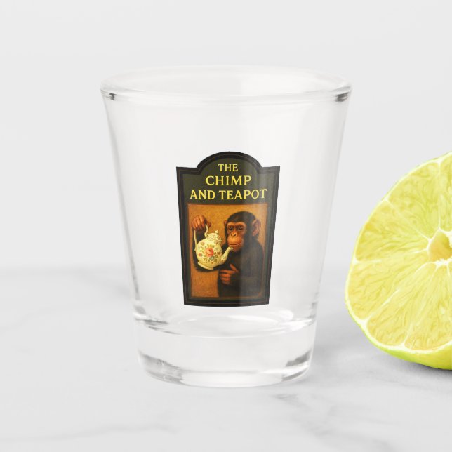 Verre A Shot Le Pub De Chimp Et Teapot (Devant)