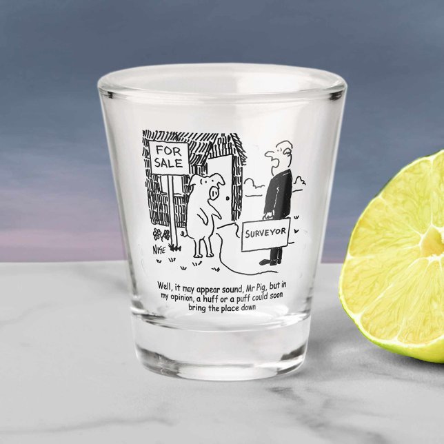Verre A Shot L'enquêteur avertit M. Pig de sa paille. (Créateur téléchargé)