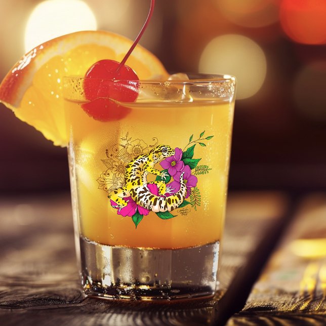 Verre A Shot Léopard jaune Gecko Vert (Créateur téléchargé)