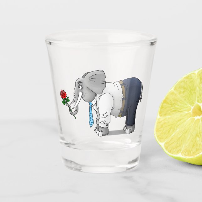 Verre A Shot Les éléphants Joyeux Valentin (Devant)