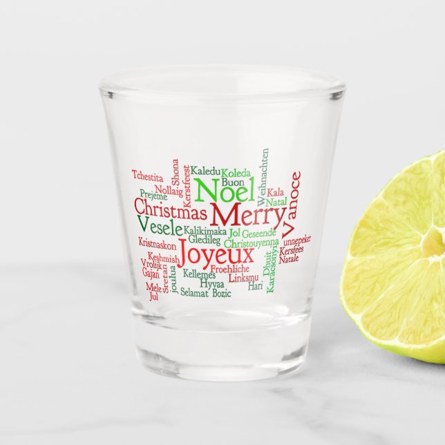 Verre A Shot Les Fêtes De Noël Dans Le Monde Entier (Devant)