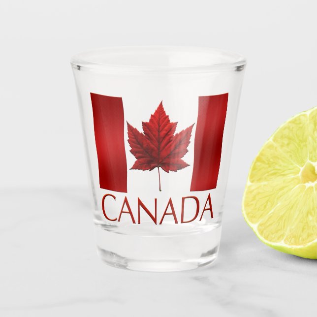 Verre A Shot Les lunettes de tir du drapeau canadien Les souven (Devant)